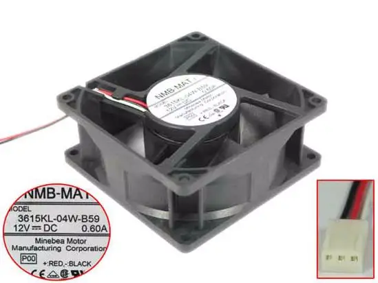 NMB MAT 3615KL 04W B59 P00 Сервер охлаждающий вентилятор DC 12V 0.60A 3 жильный 90x90x38mm|fan dc|square fanfan dc