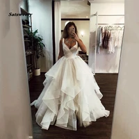 2022 new a line wedding dresses ruffles white ivory princess wedding gowns vestidos de noiva bride bridal gowns custom make
