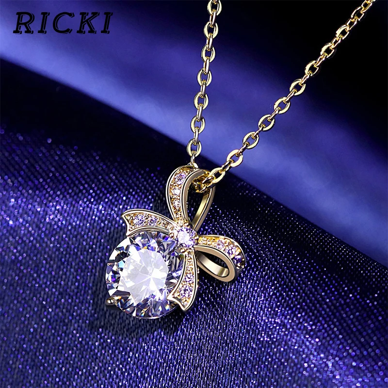 RICKI золото/серебро Цвет Чокеры Кристалл циркония ожерелье Бант ювелирные изделия
