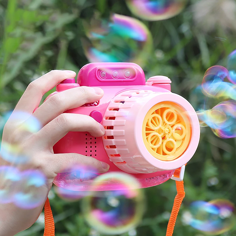 

Automatic Portable Bubble Machine Cute Camera Bubble Maker Machine Toy Kids Electric Music Light Soap Blowing Bubble Camera Toys