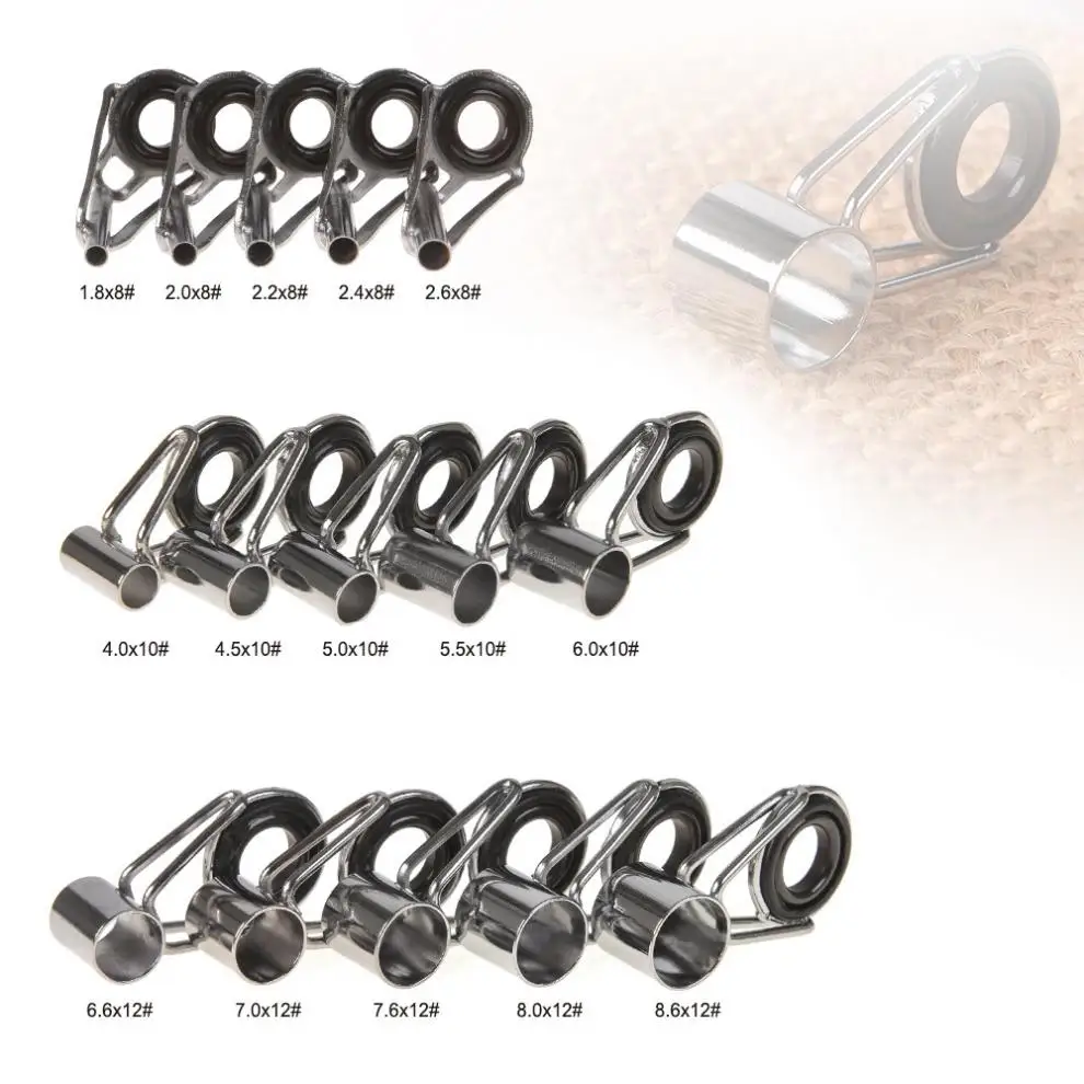 Набор направляющих для удочки разных размеров нержавеющая сталь 75 шт. Прочные