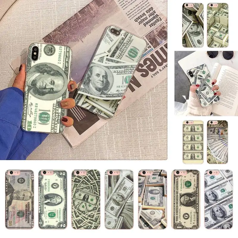 

Money Dollars Bill Cash Ben Franklin Phone Case for iPhone 11 12 13 mini pro XS MAX 8 7 6 6S Plus X 5S SE 2020 XR case