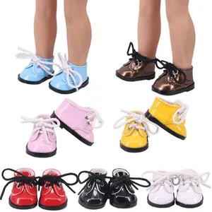 Для 32-34 см Paola королевы  14,5 дюймов Wellie Wisher и Нэнси и Милу; Кукла; Разноцветные кроссовки цветная блестящая кожаная обувь на шнуровке; Стиль аксессуары