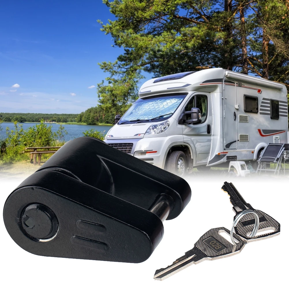 

Car With Keys Black Tow Boat Trailer Coupler Lock Accessories Truck 1/4 Inch Dia Zinc Alloy Anti-theft 3/4inch Span RV Hitch
