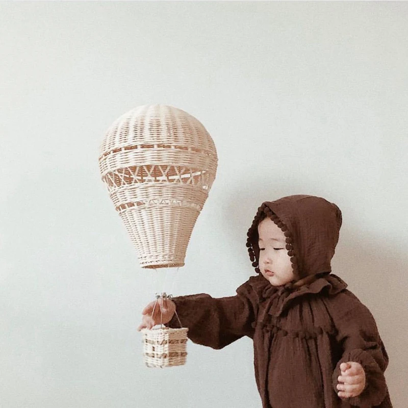 Hand-Woven Rattan Hot Air Balloon Children's Room Wall Decoration Bohemian Nursery Photo Props | Электроника