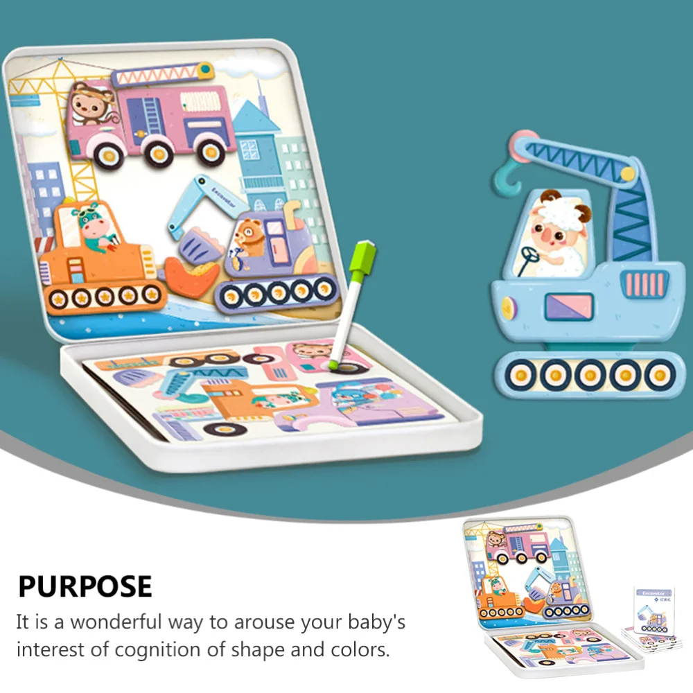 

1 Set Kids Magnetic Scene Puzzle Creative Puzzle Early Education