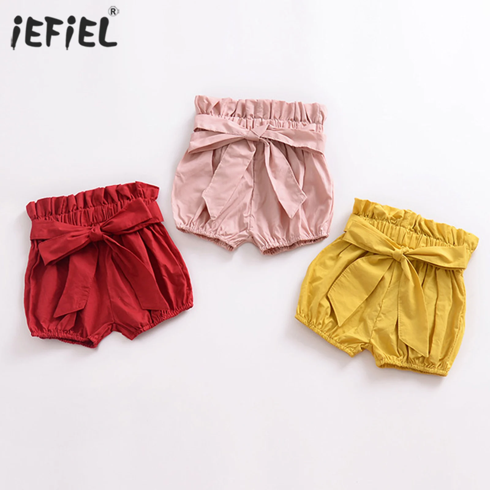 

Toddler Baby Girls Bow Cotton Shorts PP Pants Nappy Diaper Covers Adorable Bloomers Bandage Short Trousers Elastic Waist Shorts