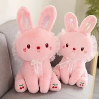 5070cm pink cherry rabbit doll sitting sweet lace bunny plush animal toy girl girlfriend birthday present