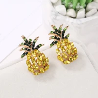 sweet pineapple stud earrings personalized zirconia mesh red wind creative earrings