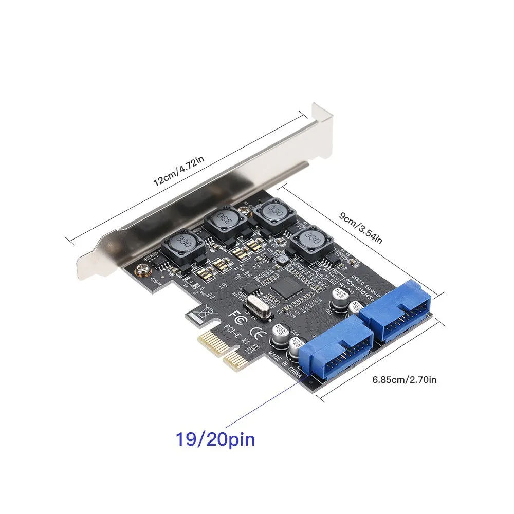 Супер Скоростной PCI Express для двойной 20 Pin USB 3 0 Карты Контроллера PCI-E X1 до 2 портов