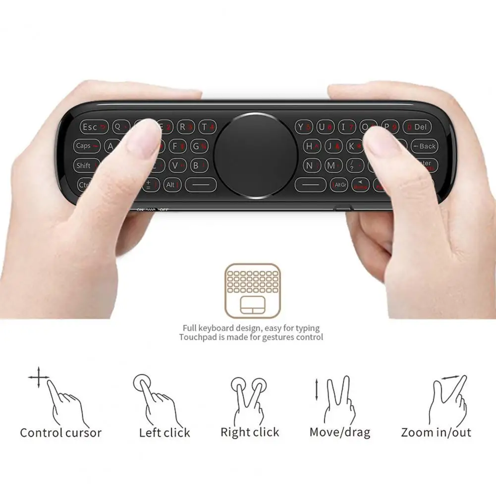 

Wechip W2 Pro Wide Applicability Wireless Keyboard 2.4G 3-in-1 Function ABS Air Mouse Touchpad Keyboard for Smart TV