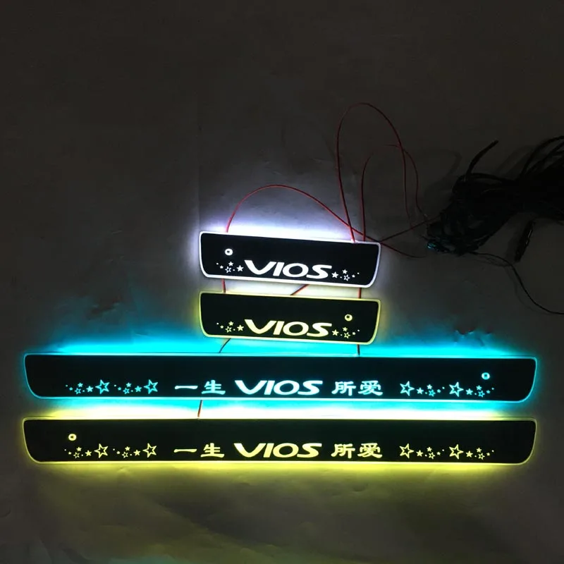 

4PCS Welcome Pedal Car Exterior Parts LED Door Sill Scuff Dynamic Streamer light For new vios