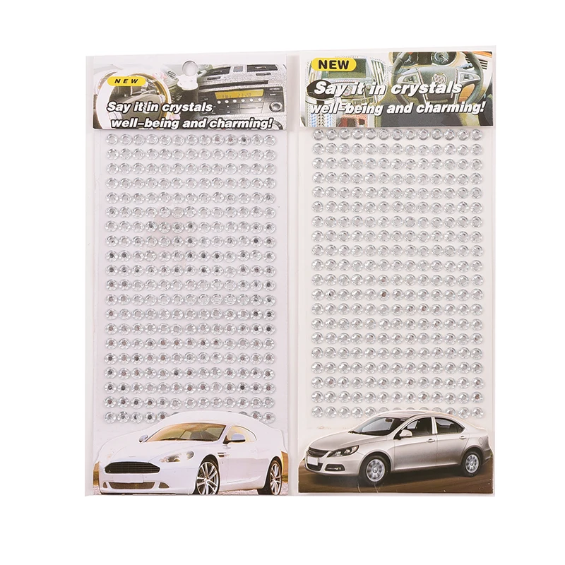 

260 pcs Pink/Silver 6mm Crystals Rhinestones Decor Stickers Car DIY Decal