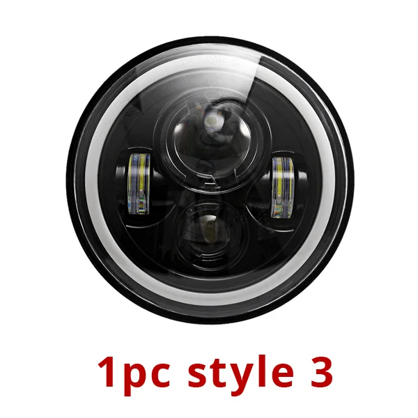 1pc Style 3 Partol 7 дюймов светодиодный фар внедорожника 4x4 грузовика фары Hi/ближнего света Halo Угол Eyes DRL 12 В для Jeep Wrangler TJ 1997 2005-2006 - Цвет: 1pc Style 3