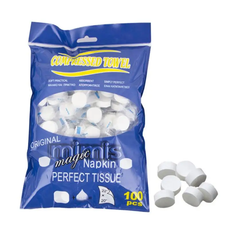 

100pcs/Lot Compressed Travel Cotton Towel Magic Towel Portable Face Towel Soft Napkin Perfect Tissue Cleaning Wipes