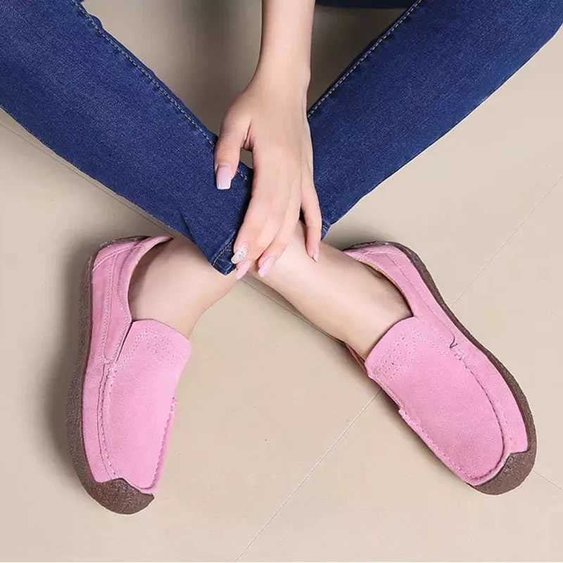 BomKinta 2019 Spring Women Flats Sneakers Shoes Woman Slip On Loafers Suede Leather Handmade Boat Platform Oxfords | Обувь