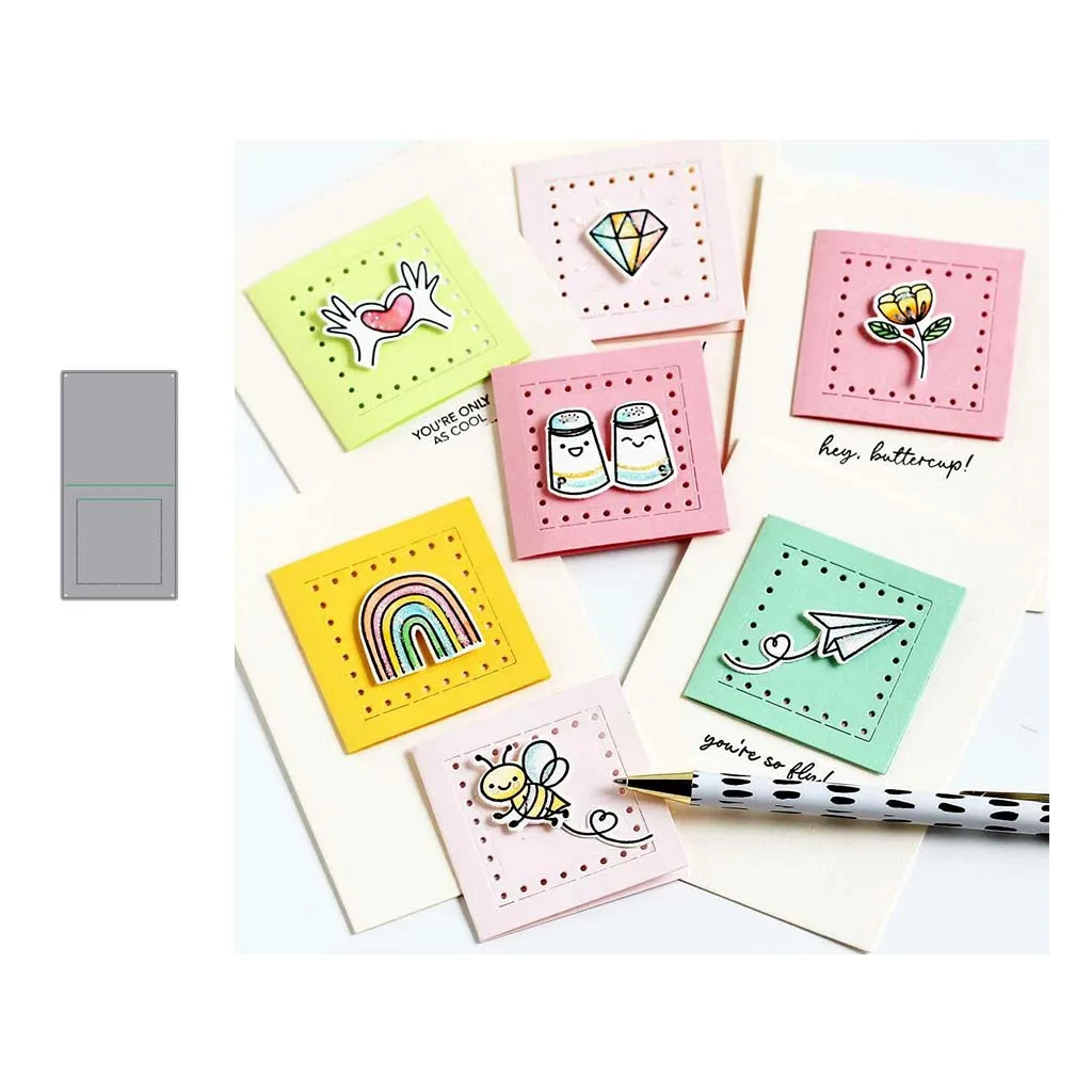 

2021 New Arrival Greeting Card Frame Metal Cutting Dies Craft for Scrapbooking Handmade Knife Mould Blade Punch Stencils Model