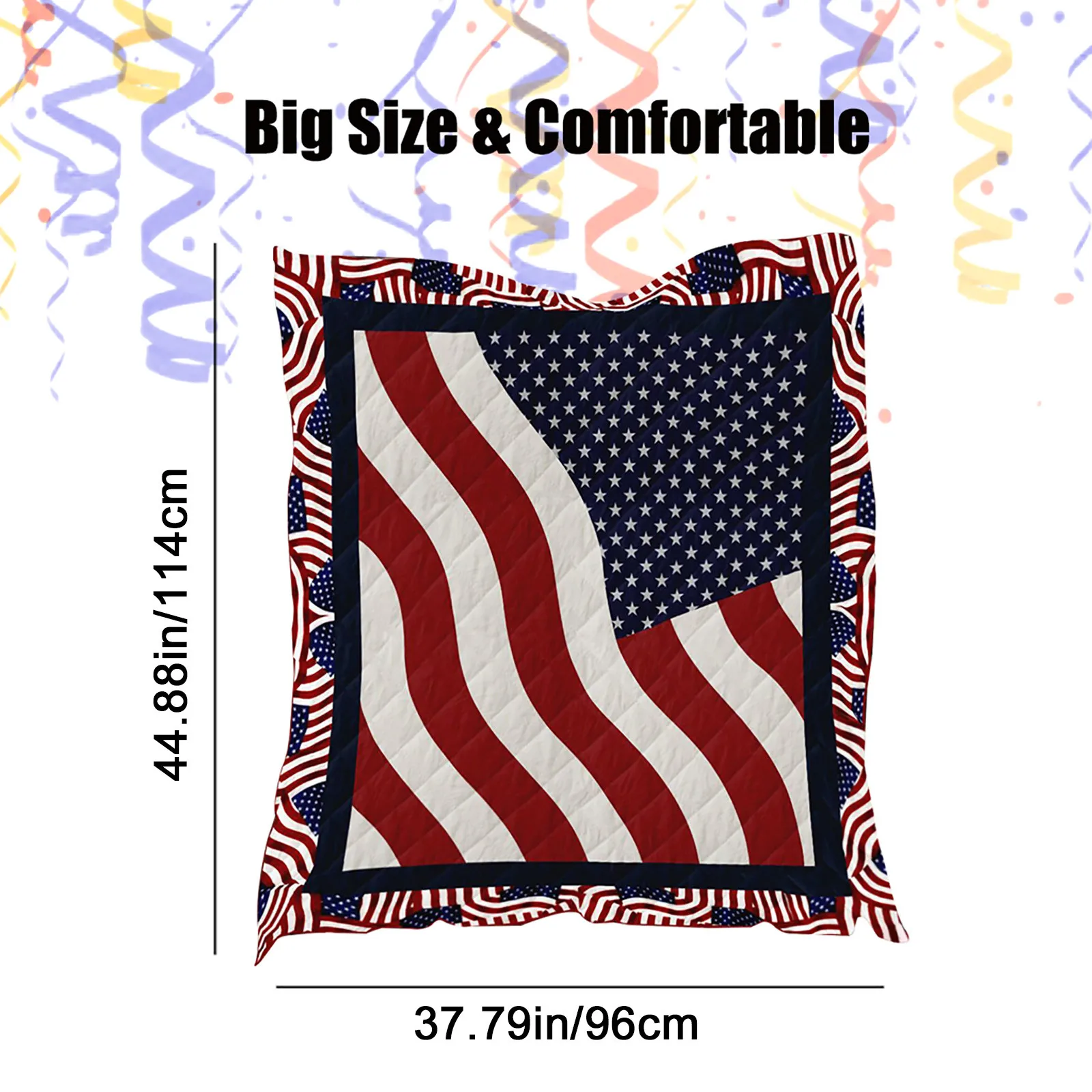 

Blanket Independence Day Pattern Quilt Blanket Beach Mat Flag Print Home Textiles Bed Sofa Independence Day Blanket Camping Gift