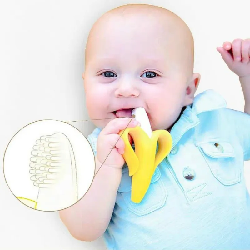 Зубная щетка для зубов банан Силиконовая зубная безопасный пищевой