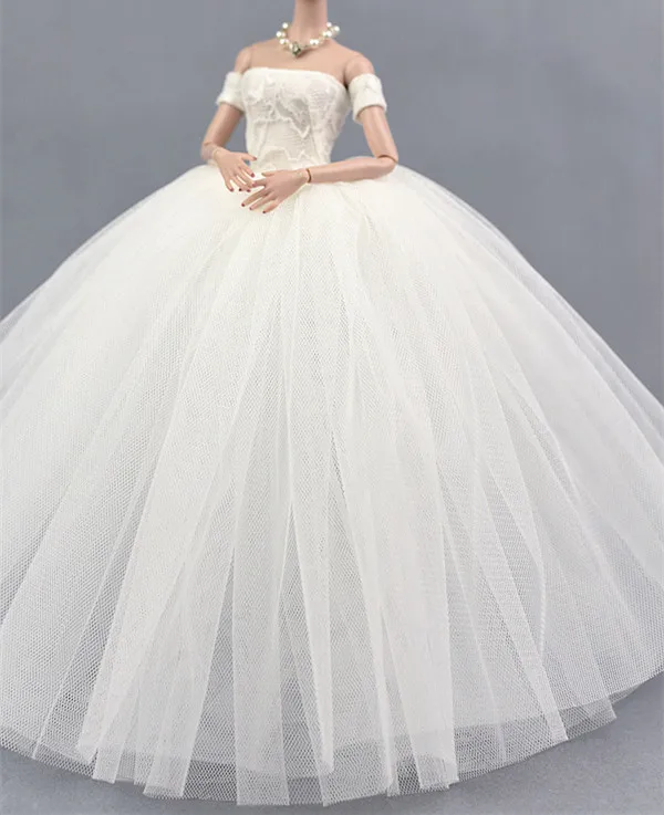 White dress and Veil Свадебное вечернее платье ручной работы для Blyth Кукла Принцесса аксессуары вечерние платья+ набор с фатой для 30 см 1/6 BJD кукла подарок - Цвет: White dress and Veil