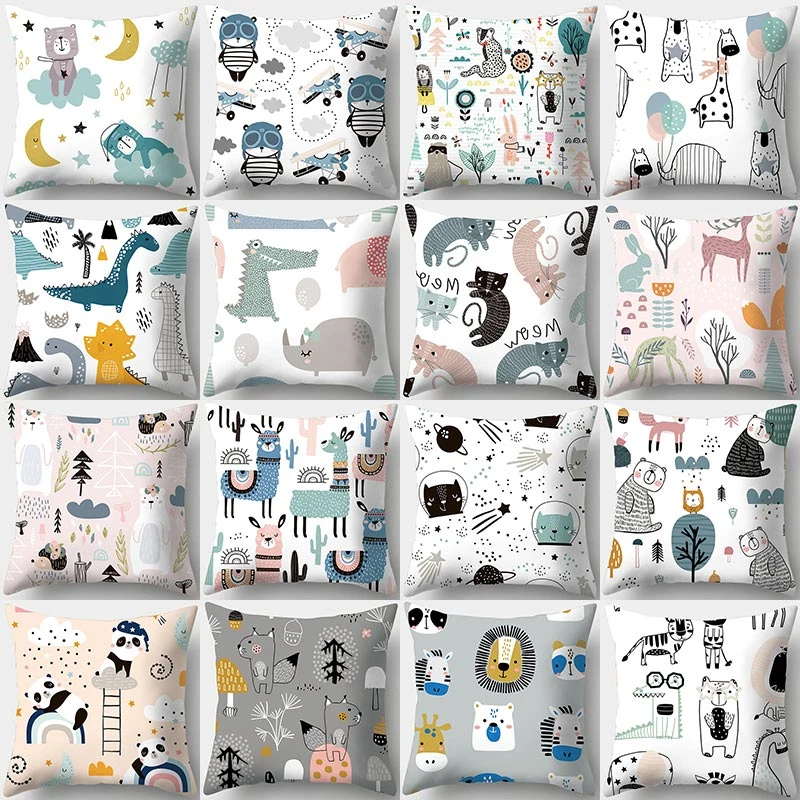 Динозавр Альпака панда лиса Декоративная Подушка Наволочка Чехол для подушки из