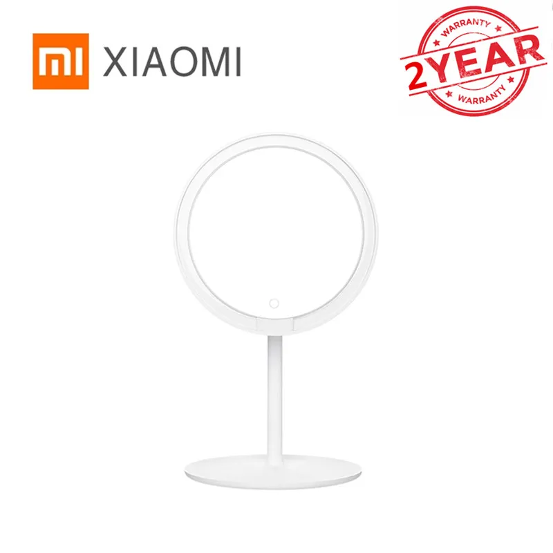 

Xiaomi Mijia светодиодное зеркало для макияжа 2000 мА/ч, Ra92 трех передач 0 °-45 ° Регулируемый 900lux в мягком свете 6,5 дюймов HD посеребренные зеркало