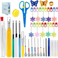 nonvor 59 pcs punch needle set embroidery beginner kit with sewing threader thimble knitting stitch markers beading needles