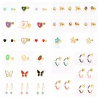 Женские серьги-гвоздики из серебра 925 пробы с эмалью