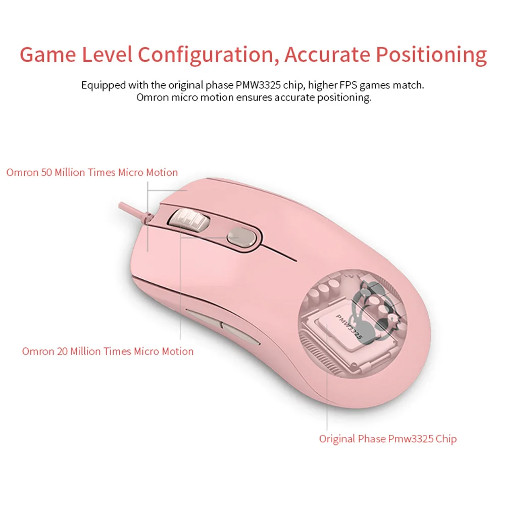 AKKO AG325 мышь симметричная игровая мышь 5000 dpi чип PMW3325/Omron Micro Motion для игр дома и офиса