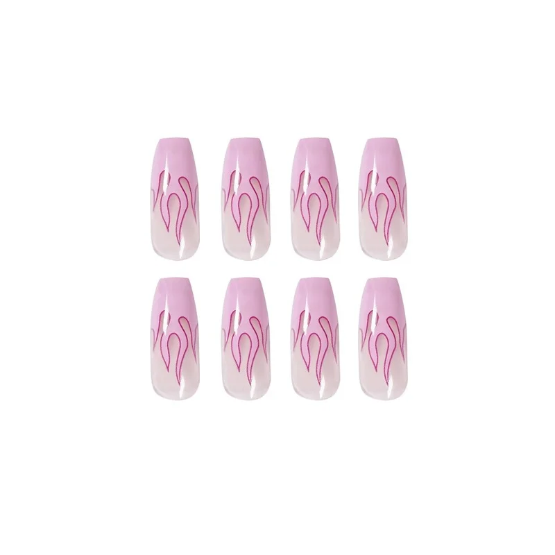 

2021 ins latest explosions sweet potato purple long ballet wearing nail products fake nails nail stickers waterproof nail art