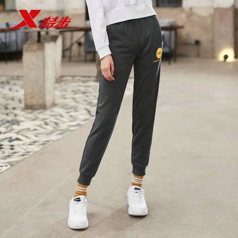 Xtep Женские осенние весенние спортивные брюки женские повседневные трикотажные