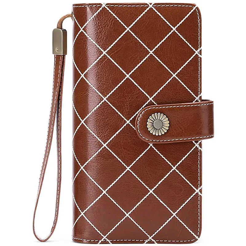 

Модные брендовые женские кошельки SENDEFN из спилка, длинный вместительный клатч на молнии с застежкой, кошелек с держателем для карт и телефон...