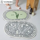 Пушистые дверные коврики, Овальный напольный коврик для ванной, нескользящий мягкий Придверный коврик, моющийся коврик для ванной, впитывающий домашний декоративный ковер для салона