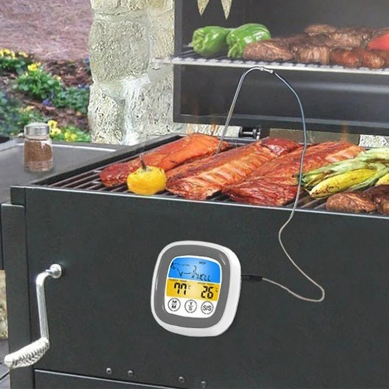 Беспроводной термометр для барбекю с таймером приготовления пищи духовки мяса и