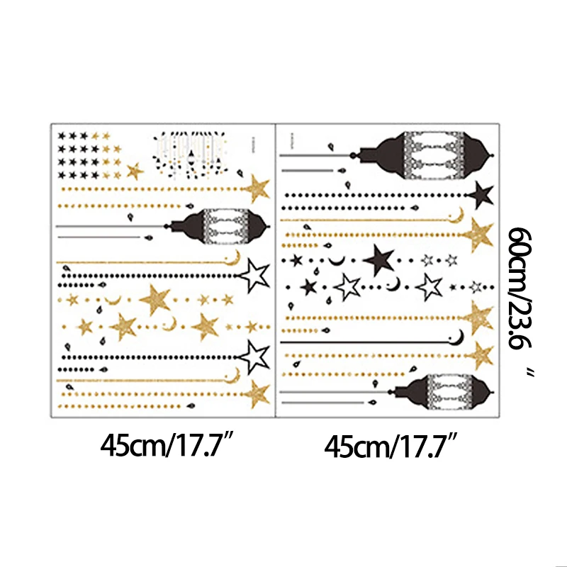 

Eid Mubarak Party Wall Sticker Ramadan Kareem Moon Star Pattern Wall Decal For Home Wall Decor Islamic Ramadan Window Stickers