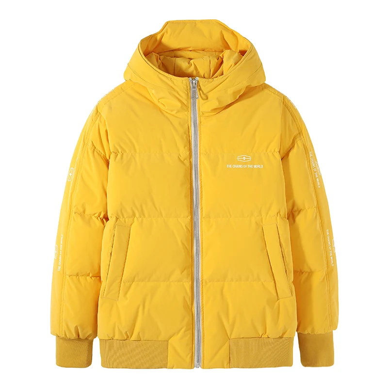 Pioneer Camp Fashion Men Winter Duck Down Jacket Solid Warm Simple Waterproof Zipper Pocket High Quality Jackets Men AYR903431 - Цвет: Цвет: желтый