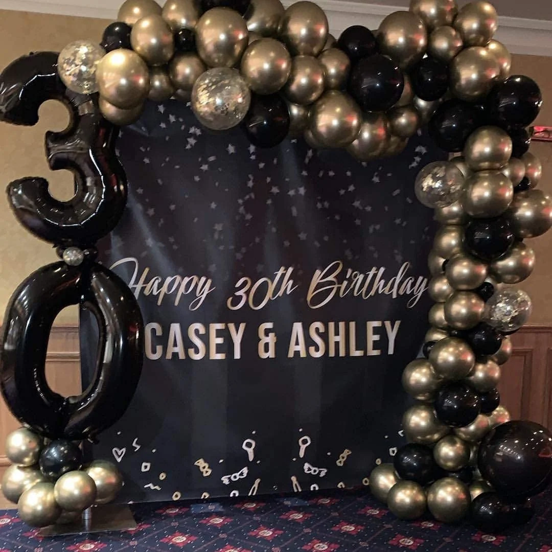 

Birthday Balloon Garland Arch Chrome-plated Black Gold Latex Balloon Wedding Decoration Bachelor Party Balloon Birthday Decor