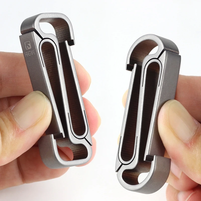 Custom Titanium Luxury Car Keychain Key Ring Belt Buckle EDC Lightweight Gift for Men Father's Day Wholesale image 2