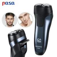 men electric shaver floating razor wet dry waterproof cordless usb rechargeable beard trimmer washable dual blade