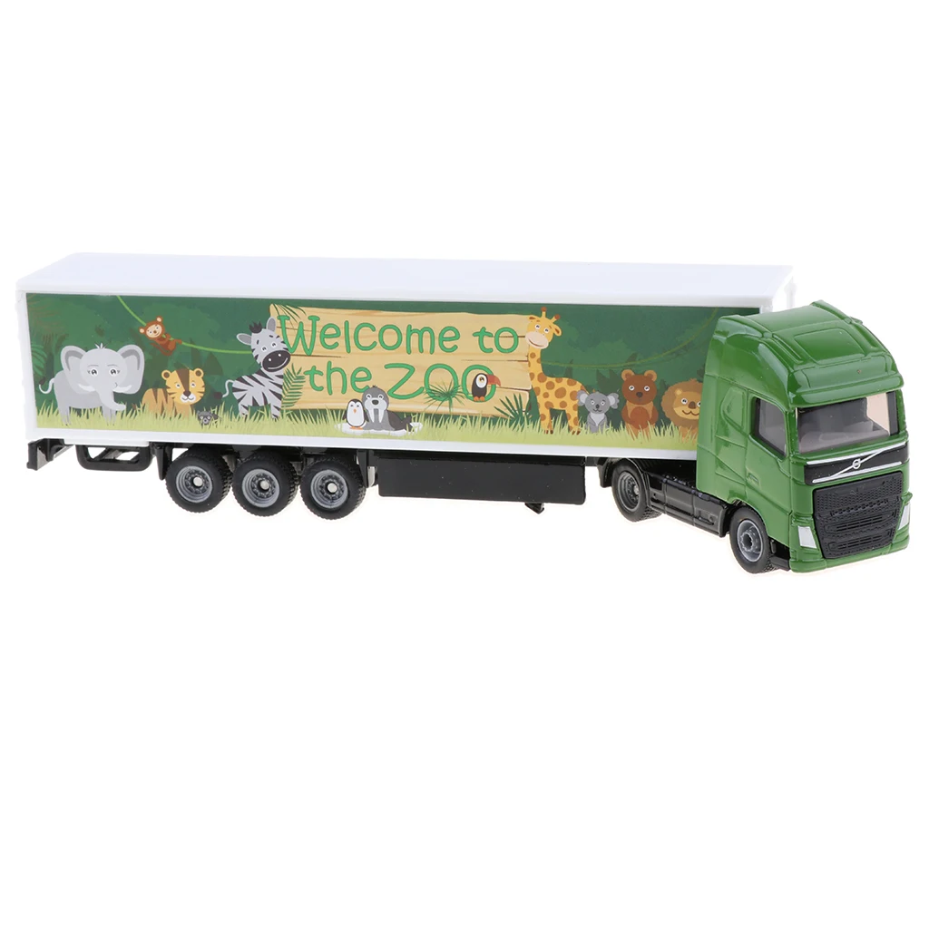 

Kids Toy Truck Mini Alloy Diecast Vehicles Zoo Animals Carrier Birthday Gift