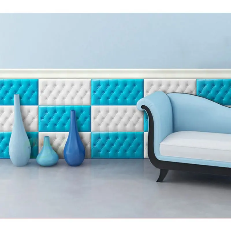 

3D PE Foam Wallpaper Brick Sticker Panel Eco Waterproof WallDecal,24X12in,White 1pc