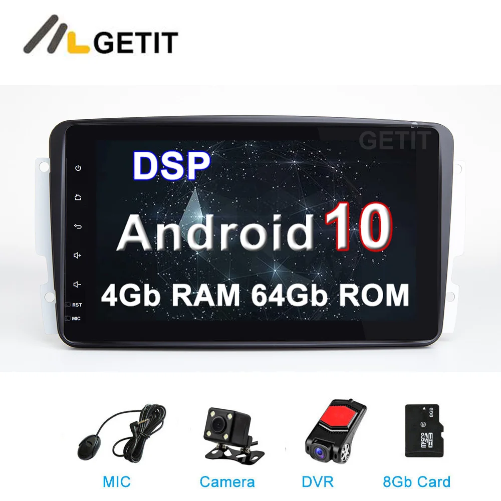 DSP " ips Android 10 Автомобильный мультимедийный Радио Стерео gps для Mercedes Benz CLK W209 W203 W463 W208 Viano/W639/Vito Wifi BT