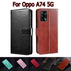 Чехол с откидной крышкой для Oppo A74 5G Cover CPH2197, защитный чехол для телефона, чехол для Oppo A 74 5g, кожаный чехол-бумажник с подставкой, чехол-книжка