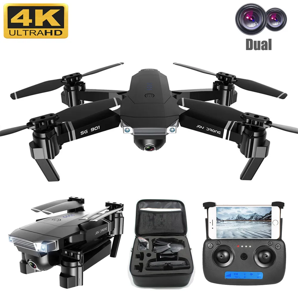 Новая 4K двойная камера RC wifi Дрон квадкоптер с управлением с видом от первого лица оптический поток жесты фото видео оптический поток двойной-shot складной Квадрокоптер