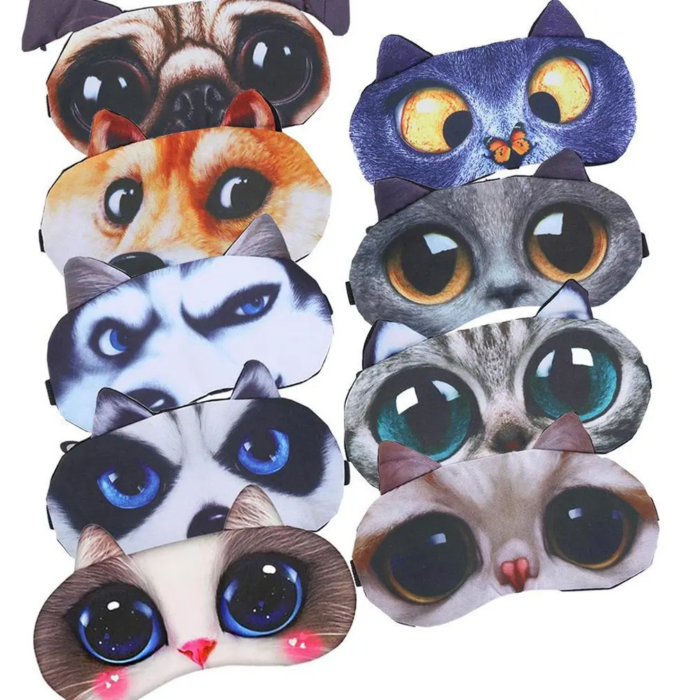 

Creative 3D Eye Mask Ice Pack Eye Mask Cartoon Animal Blindfold Eye Mask Ceramic Fleece Short Plush Eye Mask