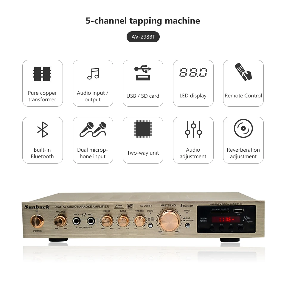 5 канальный bluetooth усилитель звука 720 Вт HiFI Amp FM SD USB усилители для домашнего