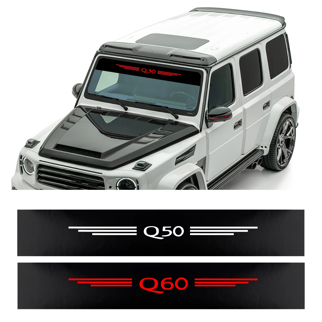 

Car Decoration Front Rear Windshield Stickers Decals For Infiniti Q50 Q60 Q70 IPL QX50 QX30 QX60 QX70 QX80 FX56 JX35 Accessories