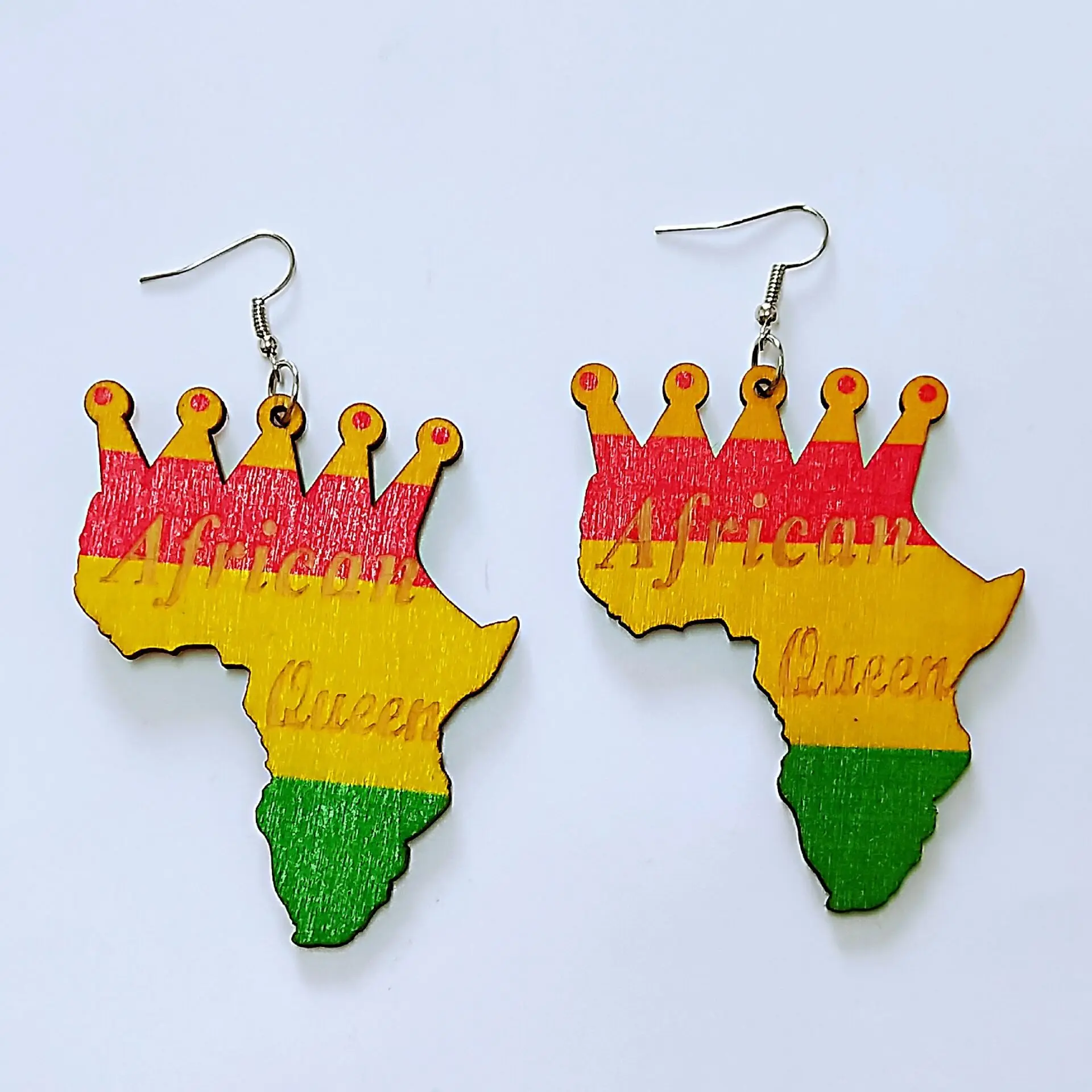 Женские винтажные серьги-подвески в форме карты африканском стиле с