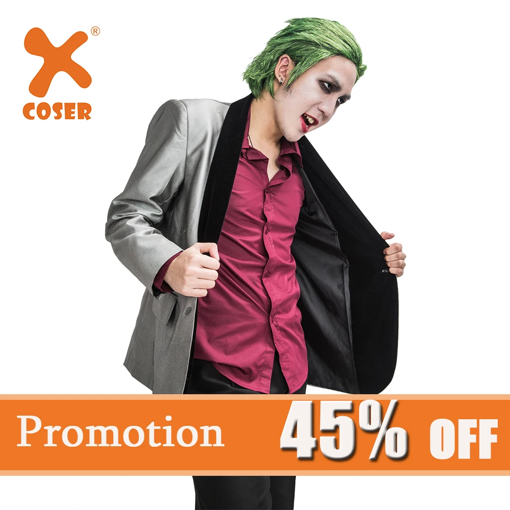 X-COSTUME The Joker Costume 2016 Movie Suicide Squad Cosplay Outfit for Adult Custom Made Clearance Halloween Gift |
