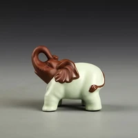ceramic handmade personality elephant tea pet purple clay ice cracked glaze animal figurine home decoration ornaments